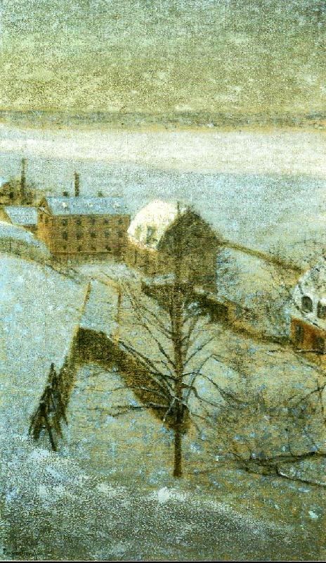 Eugene Jansson vinterbild fran stockholm oil painting picture